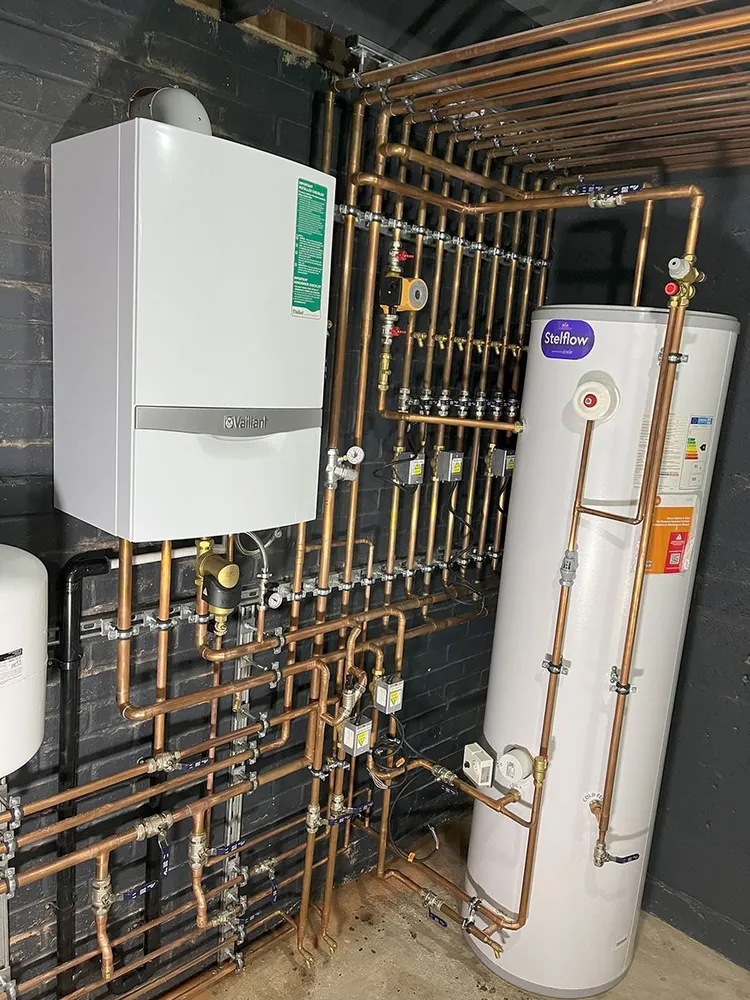 Clean boiler installation in plant room