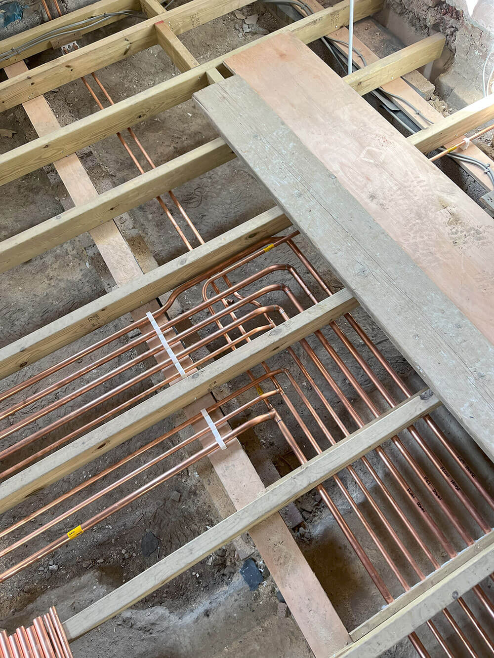 New build first fix plumbing