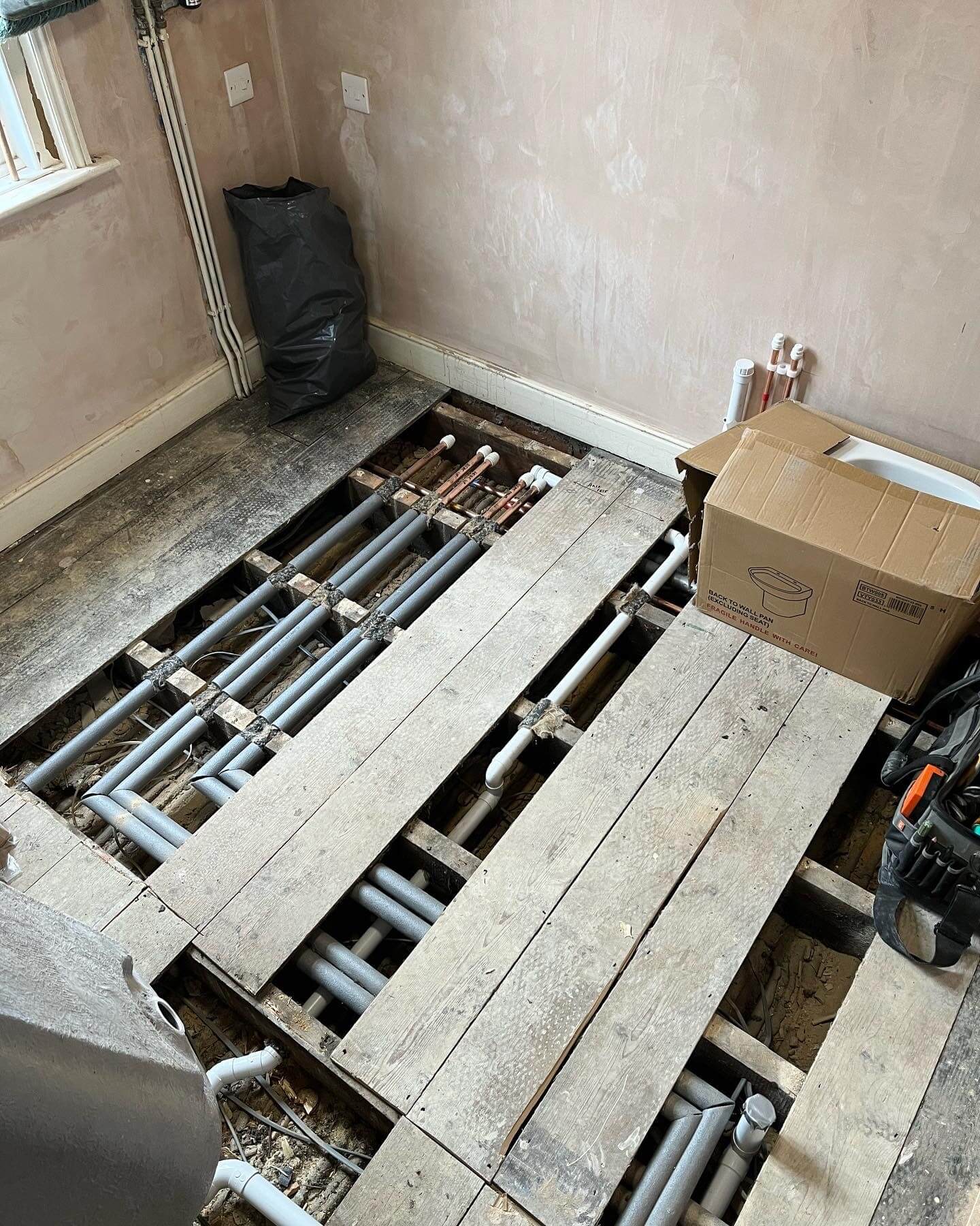 Precision copper pipework installation