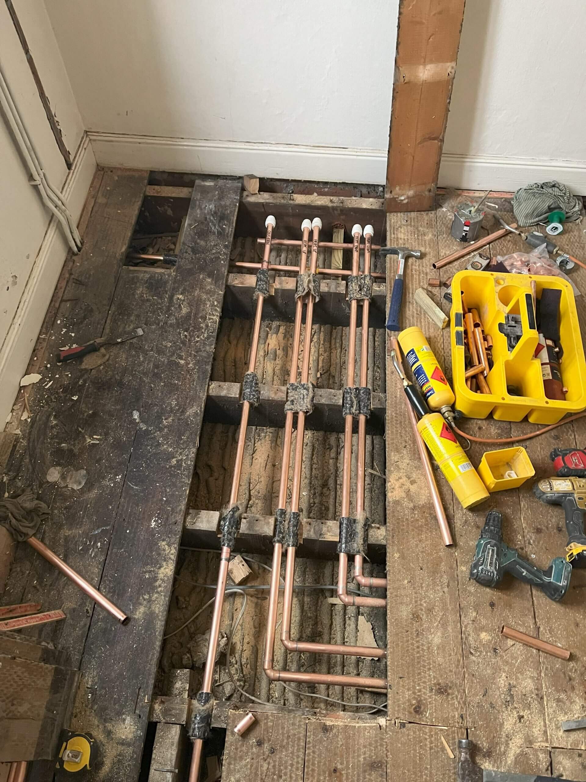 Copper pipework detail