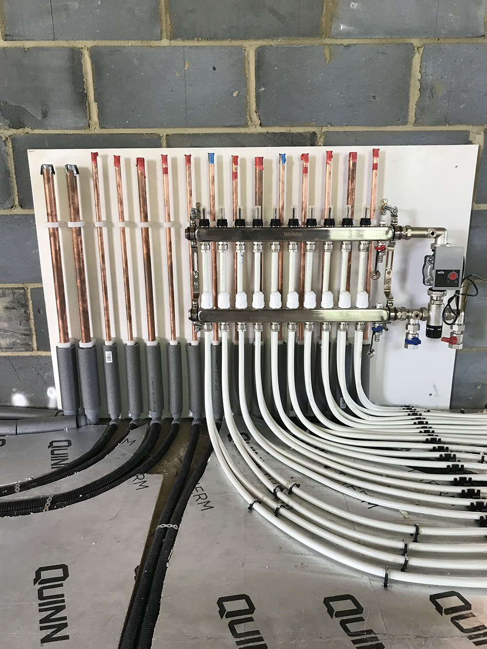 Underfloor heating installation